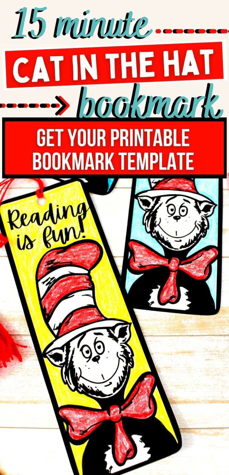 Dr. Seuss Cat in the Hat Bookmark Craft | Haus of Boys